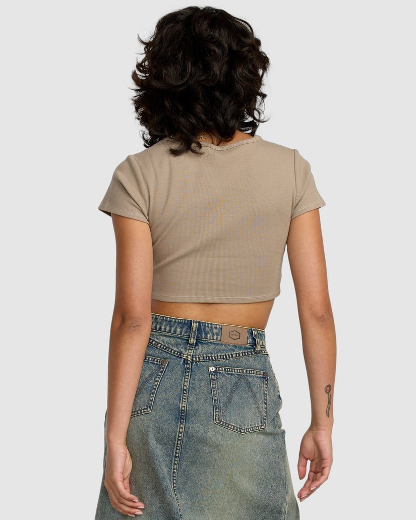 STONED BABY TEE - RVCA23B013504 - Desert Taupe - XS/6