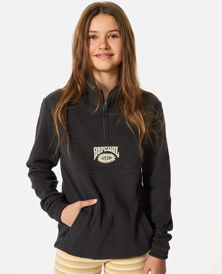 Summer Rain 1/4 Zip - Girl - Rip Curl00PGFL - 8264 - Washed Black - 10