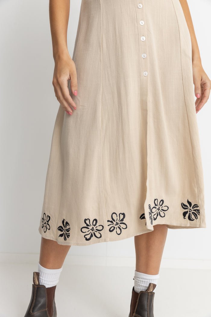 SUNDANCE FLORAL CAP SLEEVE MIDI DRESS - Rhythm0724W - DR10 - NATURAL - 10