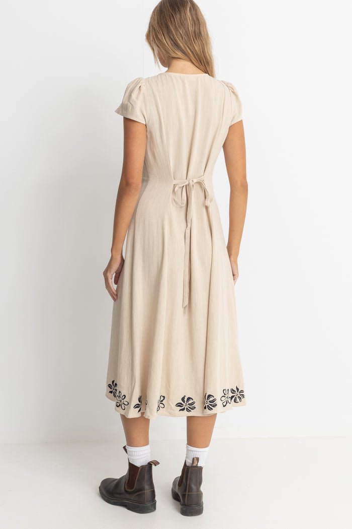 SUNDANCE FLORAL CAP SLEEVE MIDI DRESS - Rhythm0724W - DR10 - NATURAL - 10
