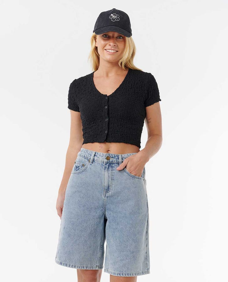SUNSET LUAU TEXTURED TEE - Rip Curl0KMWTE - BLACK - 2XS