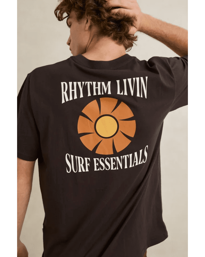 SURF ESSENTIALS SS T-SHIRT -Rhythm0726M-PT02-VINTAGE BLACK-S