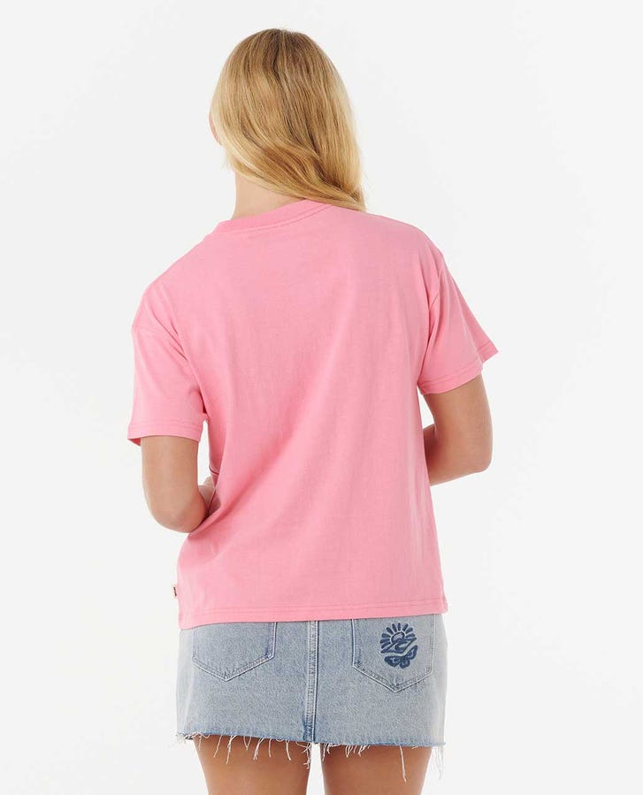 SURF PUFF RELAXED TEE - Rip Curl0HXWTE - PINK/ORANGE - 2XS