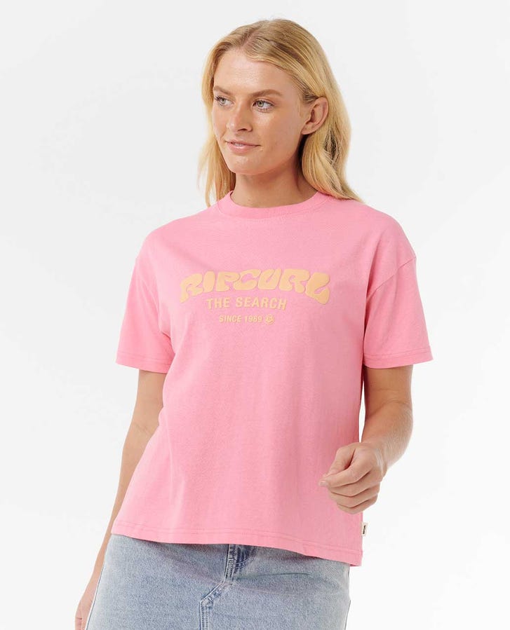 SURF PUFF RELAXED TEE - Rip Curl0HXWTE - PINK/ORANGE - 2XS