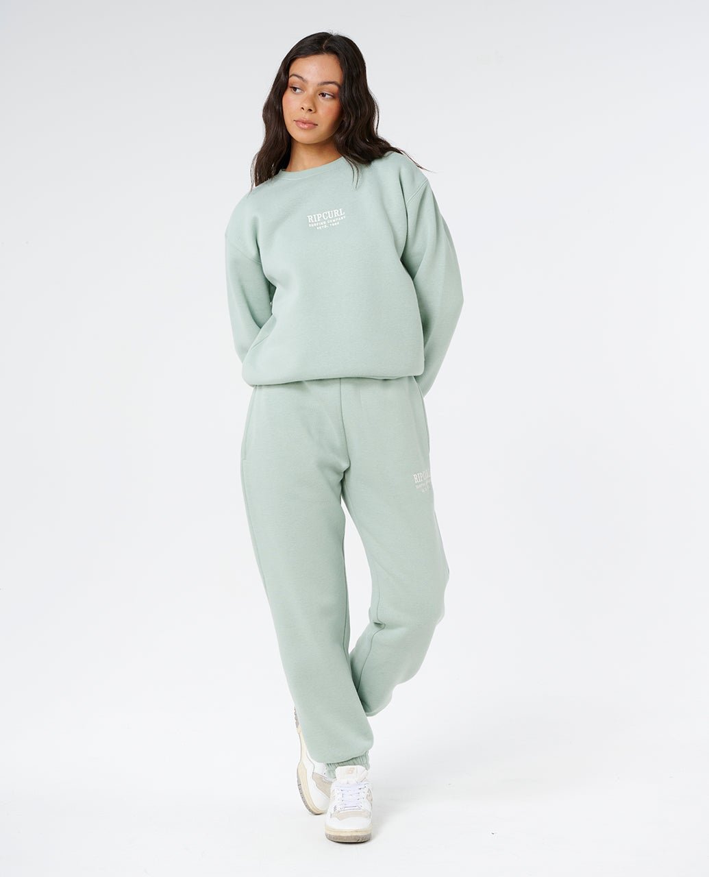 SURF STAPLE RELAXED CREW - Rip Curl07HWFL-Aqua Gray-XS