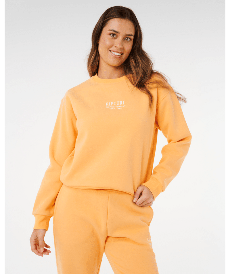 SURF STAPLE RELAXED CREW - Rip Curl07HWFL-PEACH-2XS