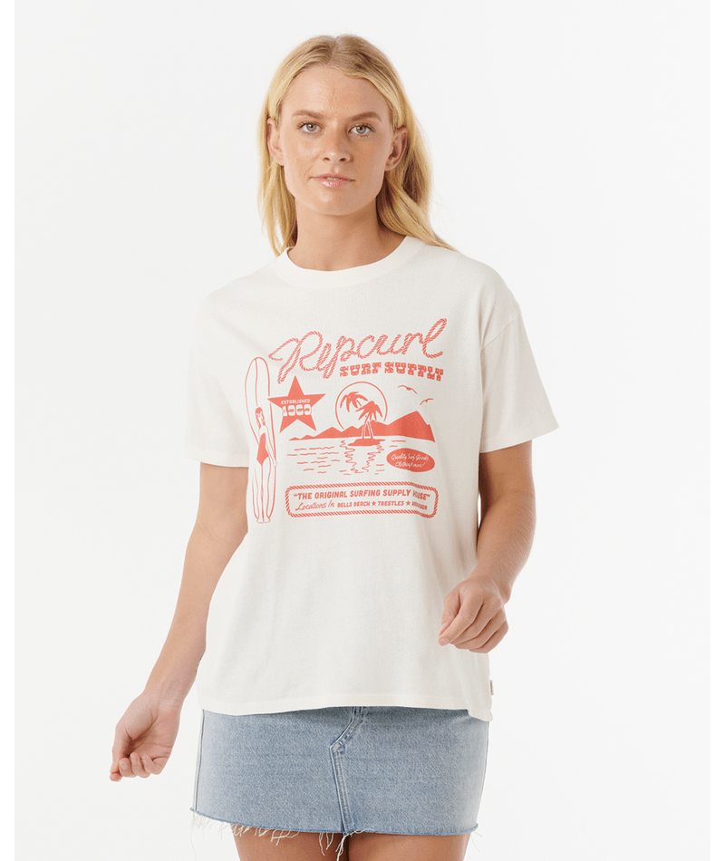 SURF SUPPLY RELAXED TEE - Rip Curl0JUWTE - BONE - 2XS