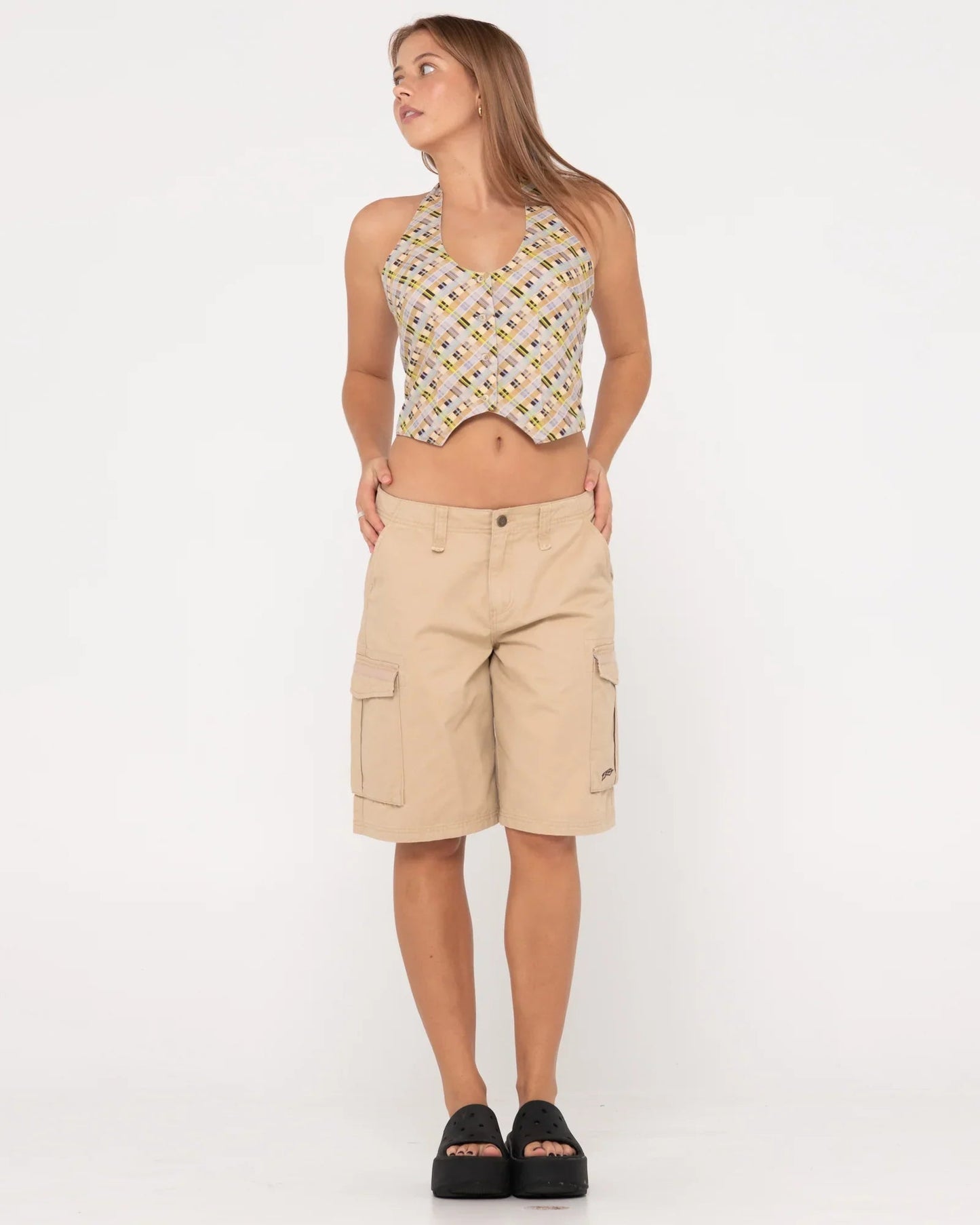 Tank Girl Lowrise Cargo Short - RustyWKL0793 - OMK - Oatmilk - 10