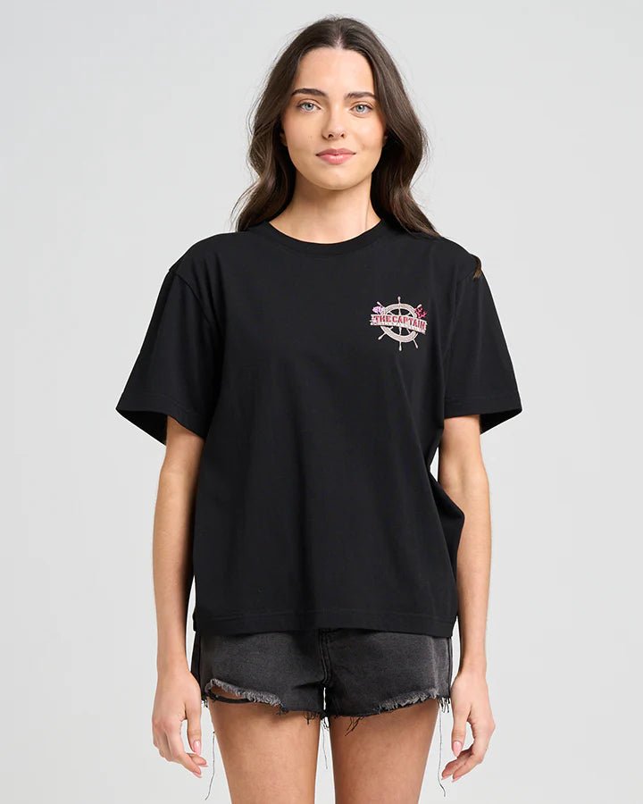 THE SEA CAPTAIN | WOMENS SS TEE - Mad HueysH425W01004 - BLACK - M
