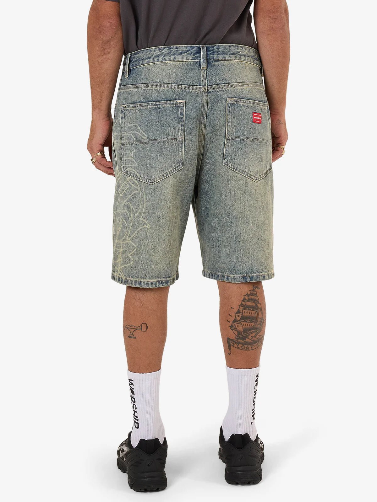 Throws Big Dawg Jean Short - WorshipPH25 - 315EG - Garage Grime Blue - 28