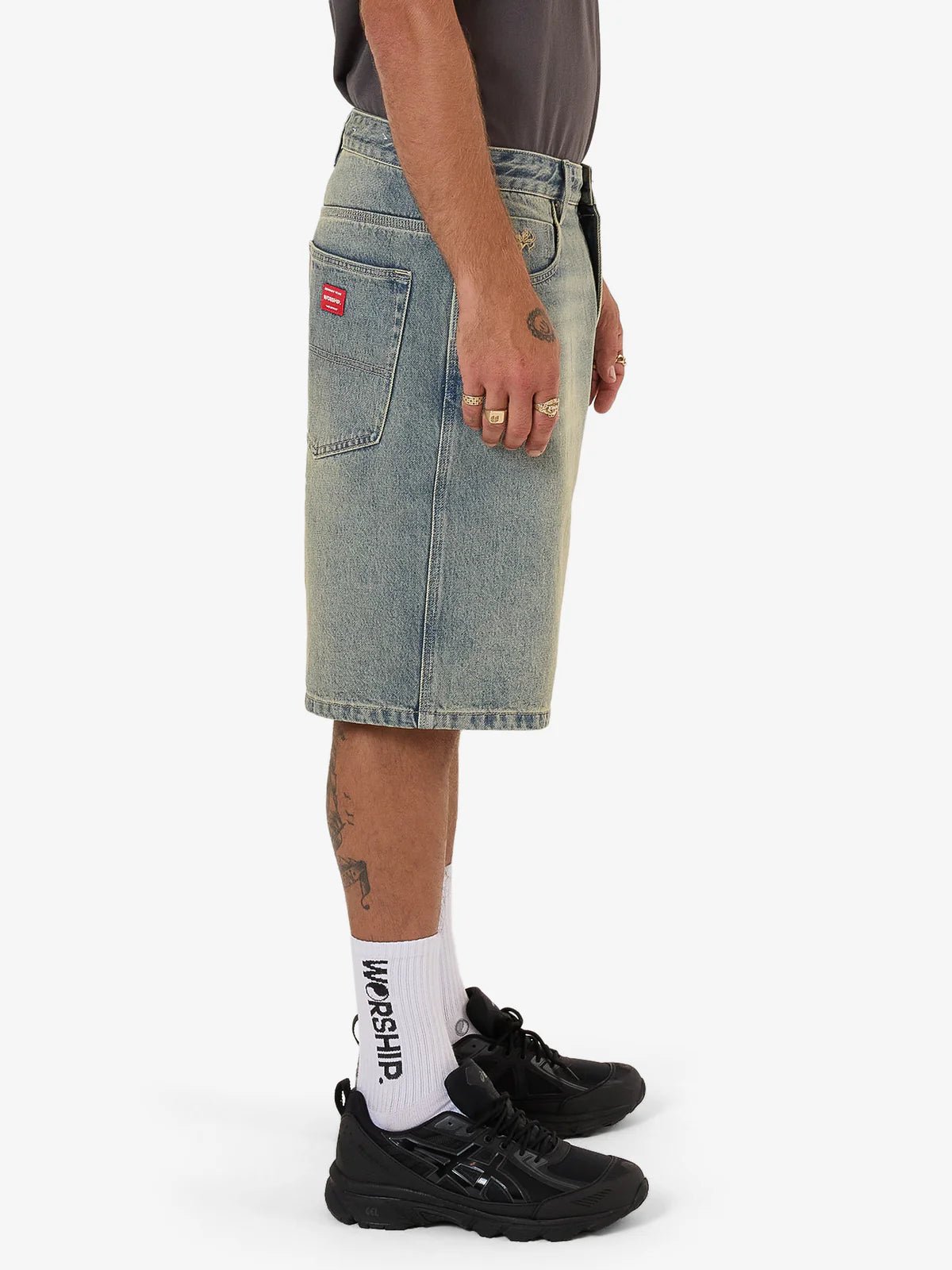 Throws Big Dawg Jean Short - WorshipPH25 - 315EG - Garage Grime Blue - 28