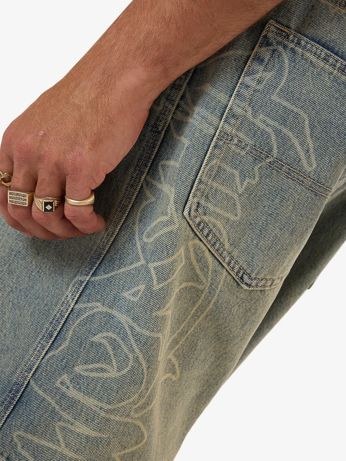 Throws Big Dawg Jean Short - WorshipPH25 - 315EG - Garage Grime Blue - 28