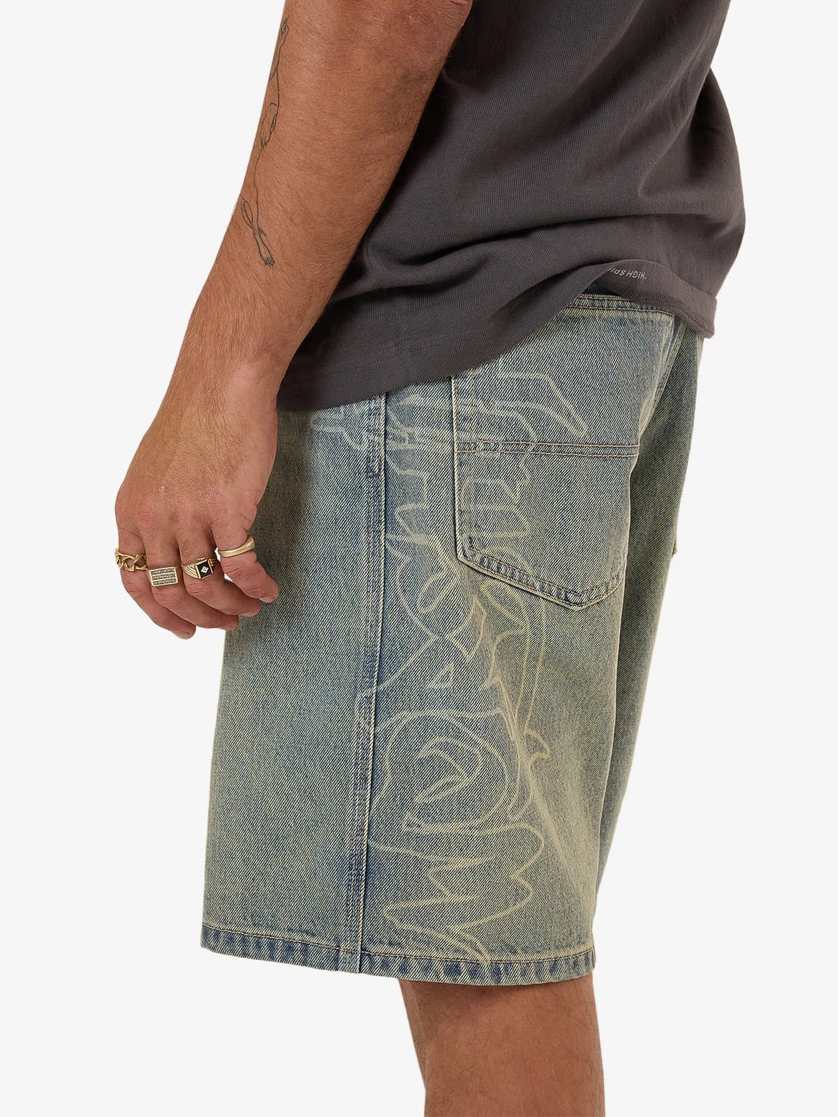 Throws Big Dawg Jean Short - WorshipPH25 - 315EG - Garage Grime Blue - 28