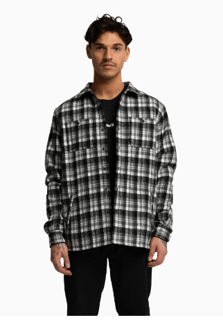 Union Plaid Ls Shirt - Hurleymlsau24unp - blk - Black - L