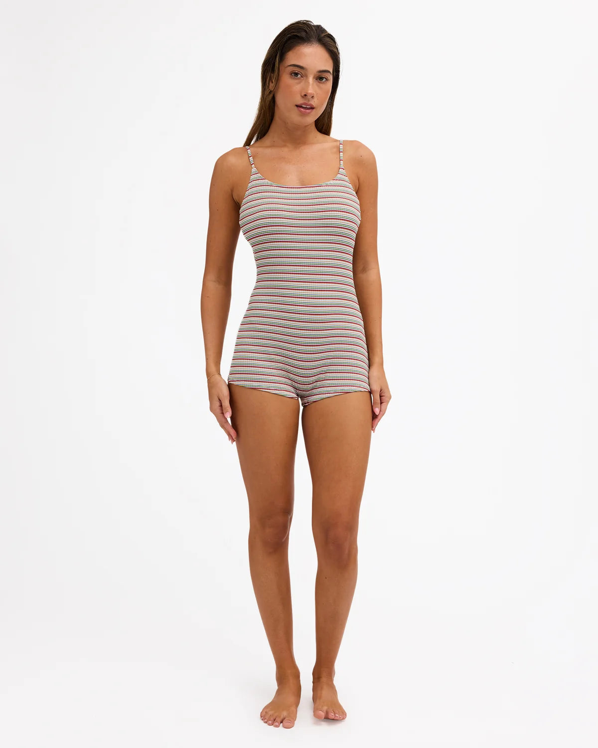 SUNSET STRIPE BOYLEG ONE PIECE