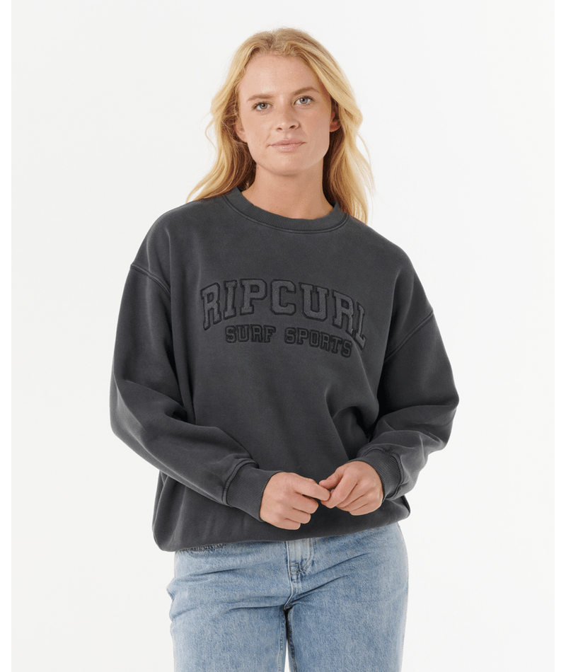 VARSITY SPORTS O/S CREW - Rip Curl09TWFL - WASHED BLACK - XS