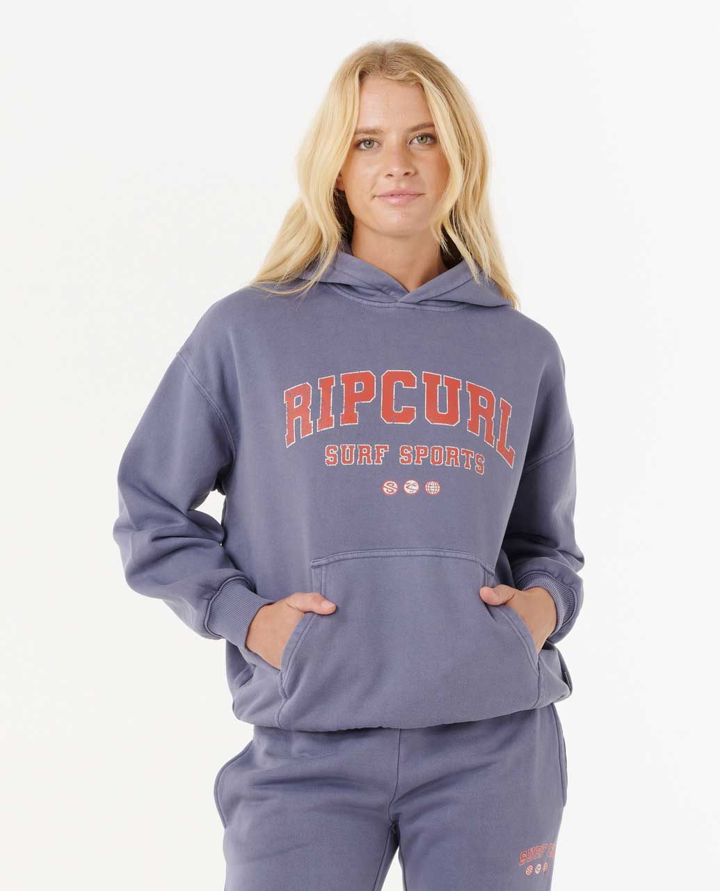 VARSITY SPORTS O/S HOOD - Rip Curl09UWFL - BLUE GREY - XS