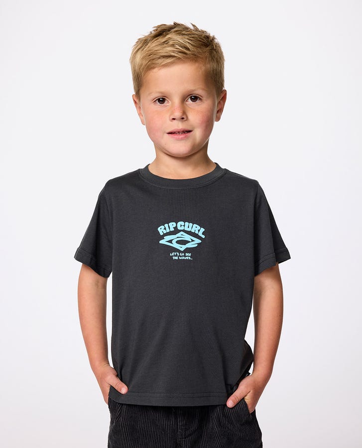 WAVE DAYZ LOGO TEE - BOY - Rip Curl02DTTE - WASHED BLACK - 1to2