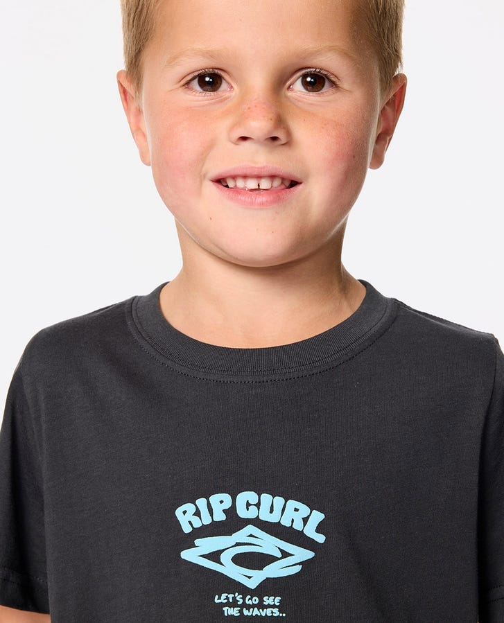 WAVE DAYZ LOGO TEE - BOY - Rip Curl02DTTE - WASHED BLACK - 1to2