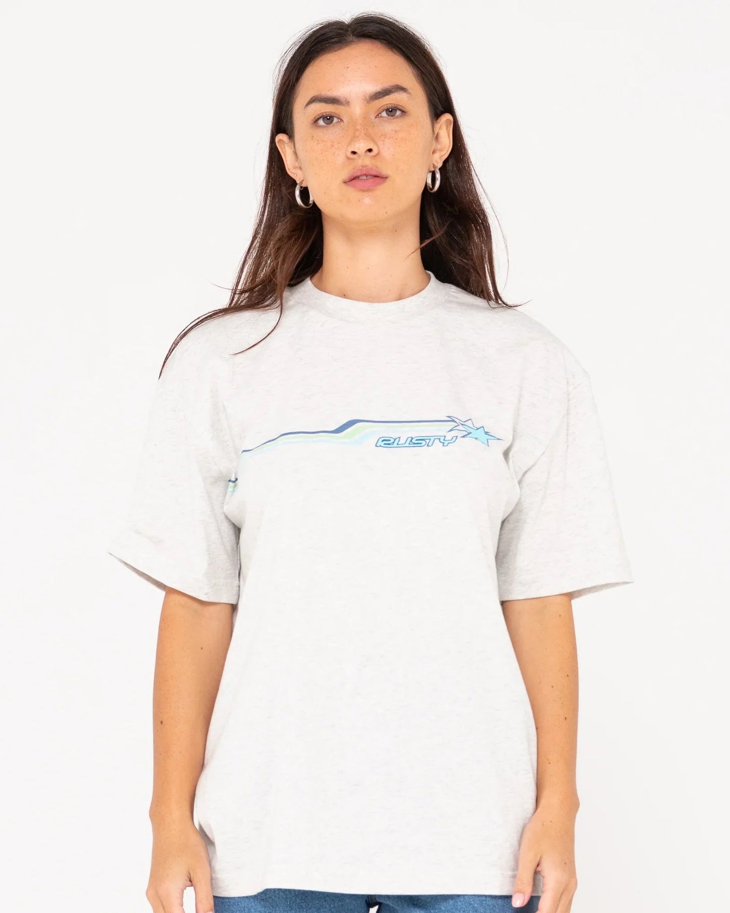 Wave Rider Oversize Short Sleeve Tee - RustyTTL11355 - ECM - Ecru Marle - 10