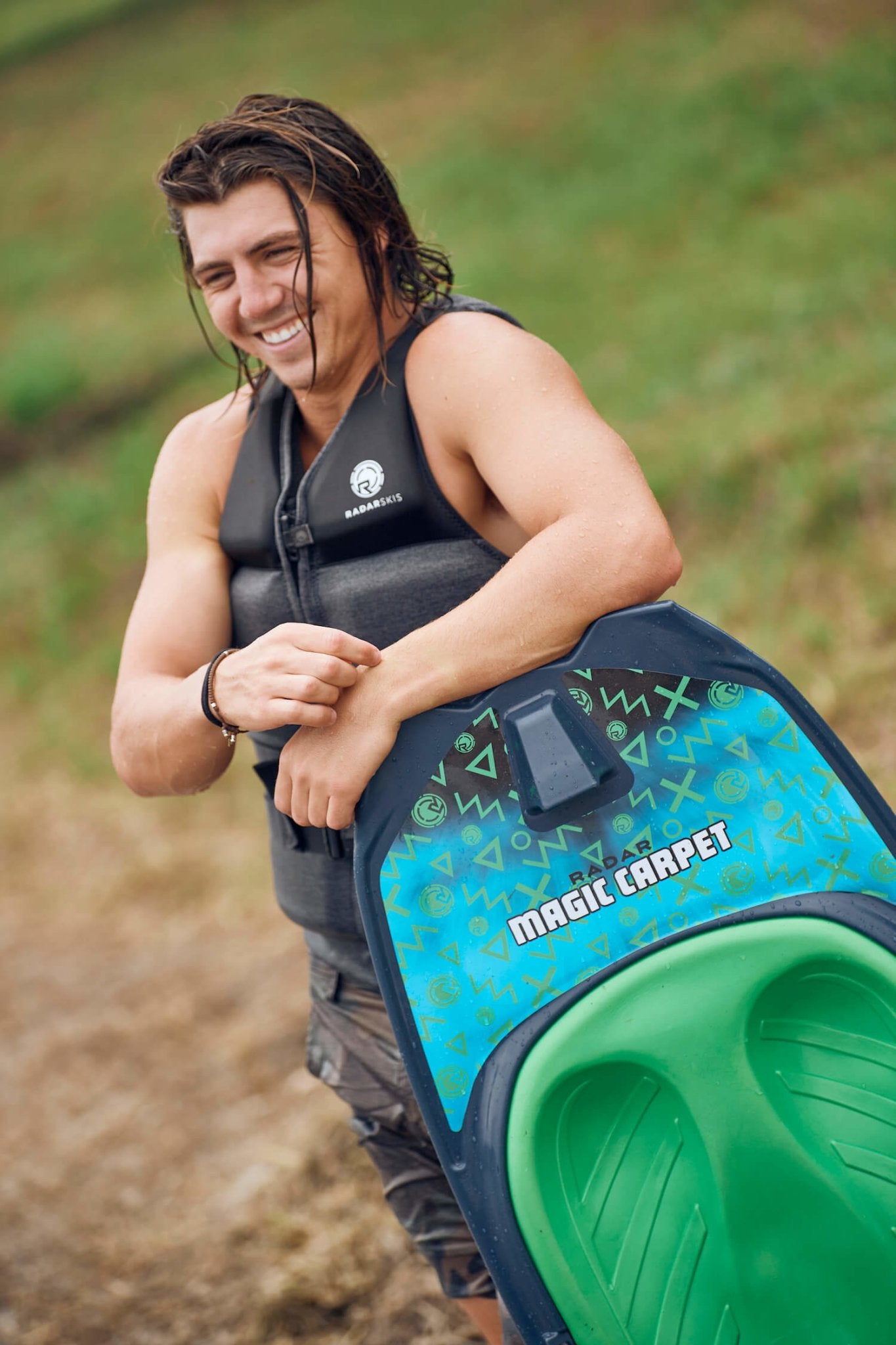 2023 Radar Magic Carpet Kneeboard Teal / Fluorescent Green No Size -Radar230320-Teal / Fluorescent Green-No Size