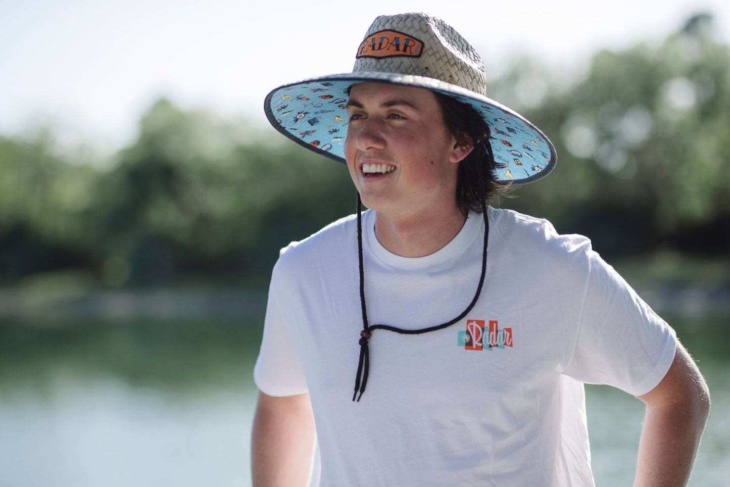 2023 Radar Paddler's Sun Hat -Radar238386-Tan Straw / Collage Nylon-OSFM