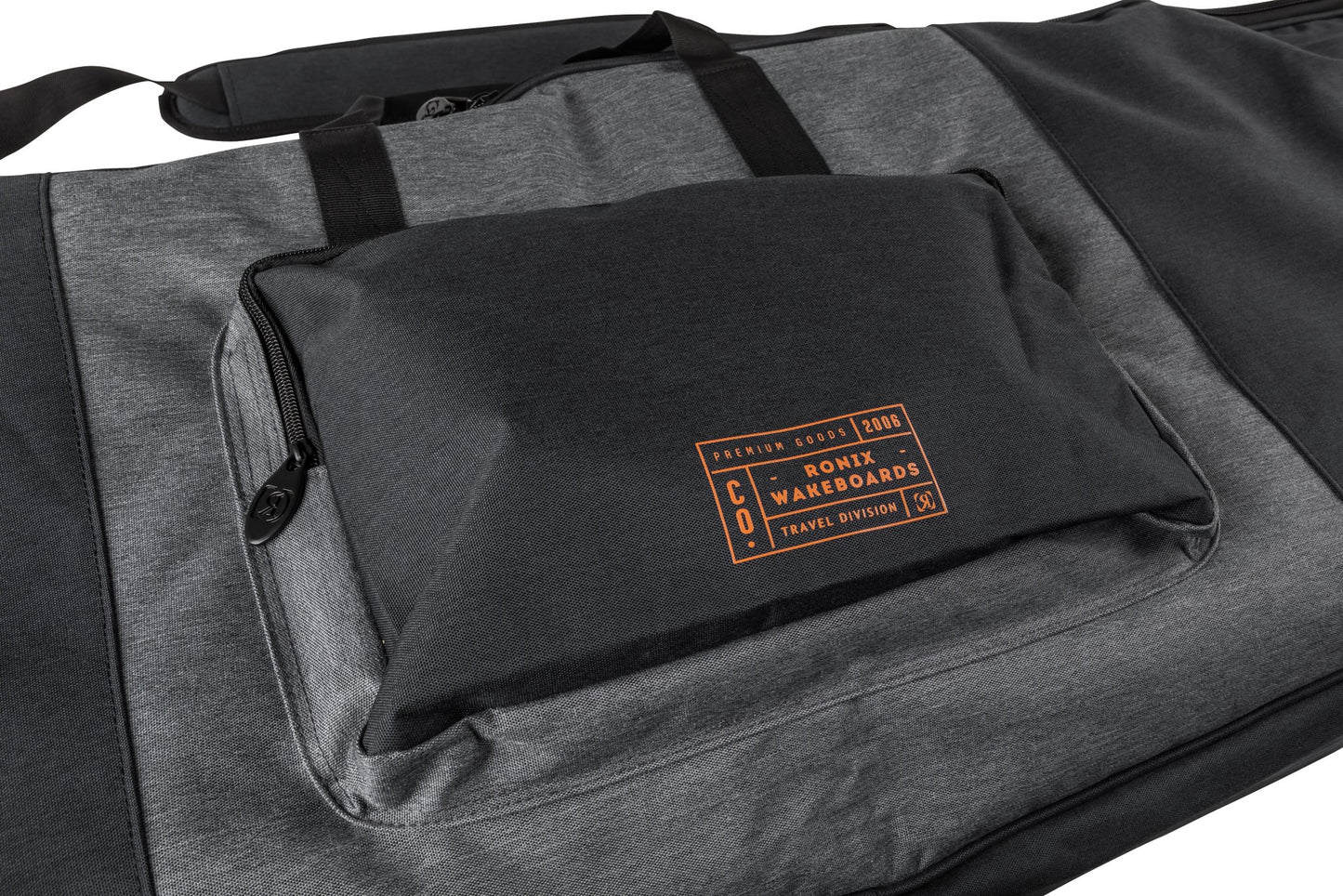 2024 Ronix Squadron Half Padded Board Case -Ronix235121-Heather Charcoal / Orange-Up to 153