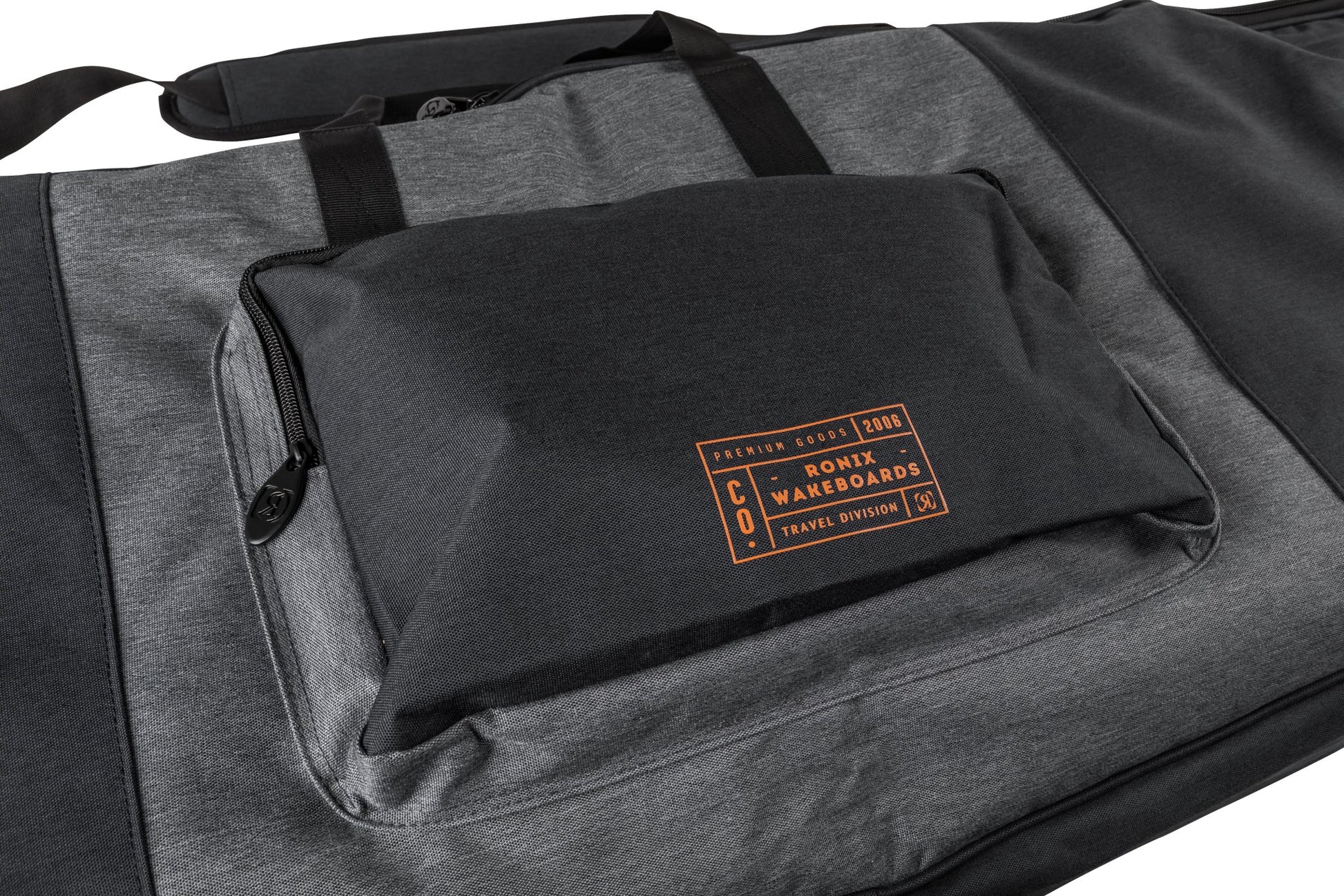 2024 Ronix Squadron Half Padded Board Case -Ronix235121-Heather Charcoal / Orange-Up to 153