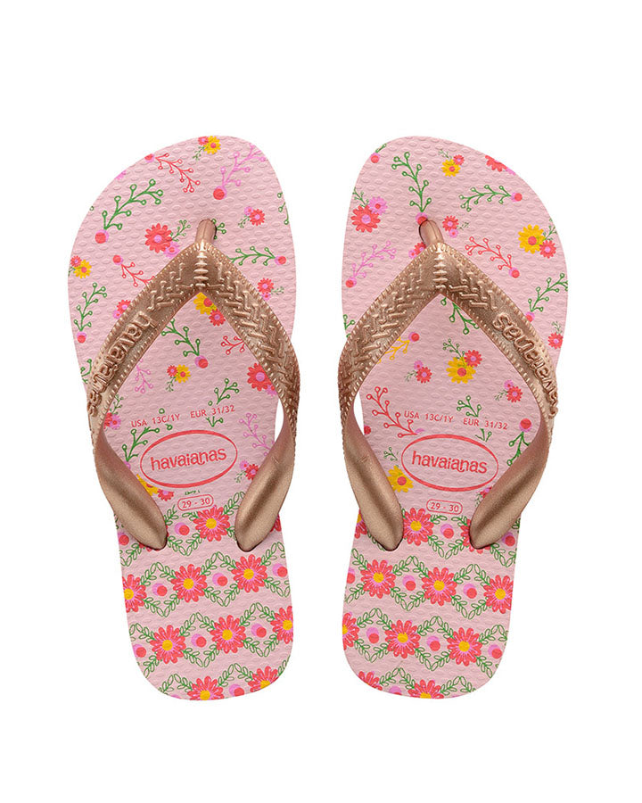 Havaianas Kids Flores Crystal Rose Rose Gold Skin Ski Surf Ballarat