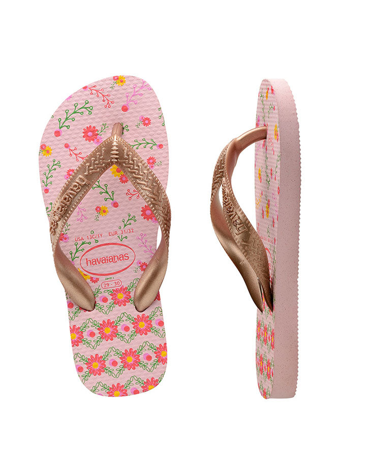 Havaianas Kids Flores Crystal Rose/Rose Gold