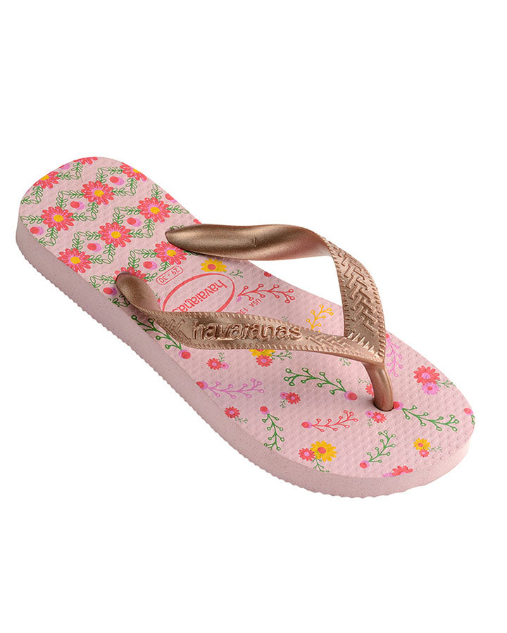 Havaianas Kids Flores Crystal Rose/Rose Gold