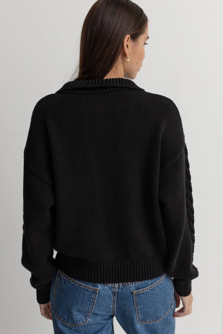 CABELLED VINTAGE ZIP KNIT -Rhythm0124W-KN02-BLACK-8