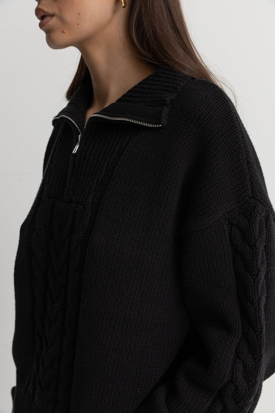 CABELLED VINTAGE ZIP KNIT -Rhythm0124W-KN02-BLACK-8