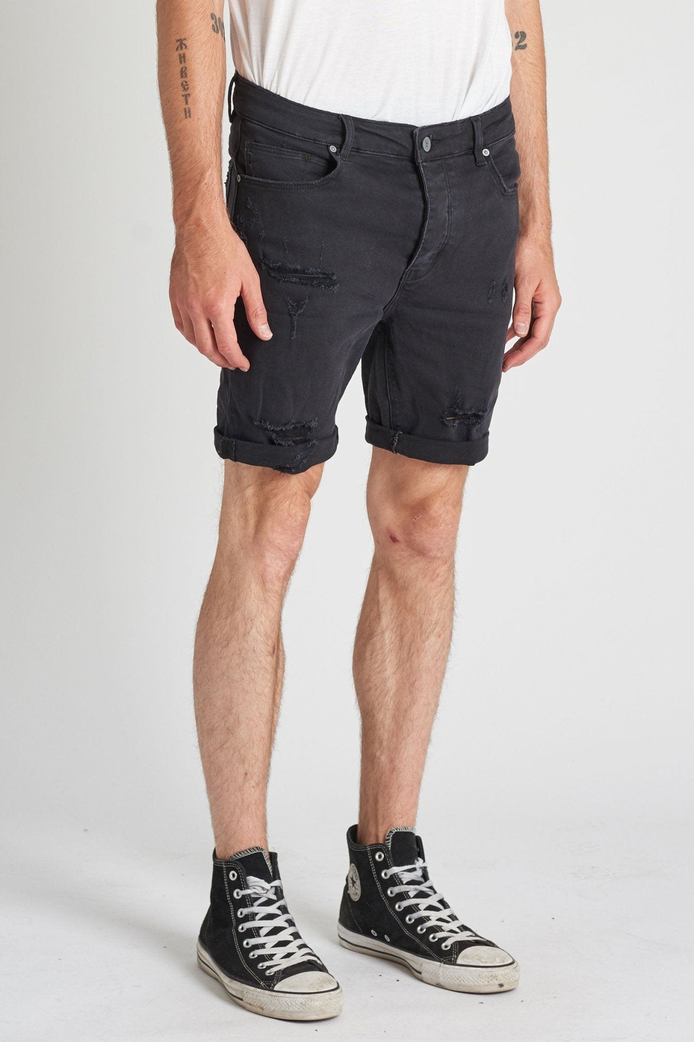 DROP SKINNY SHORT -Abrand80855-059-BLACKOUT-36