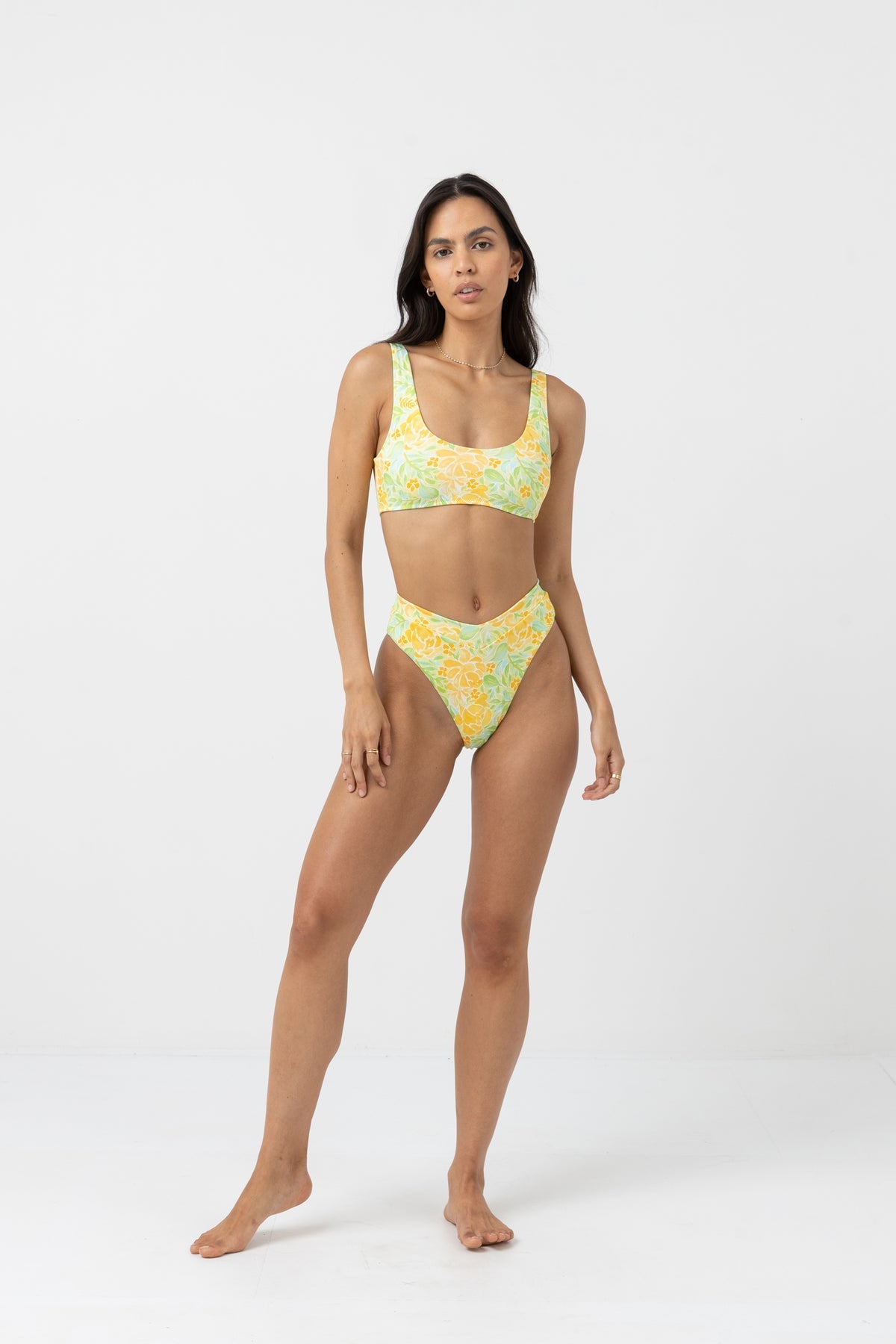 MAGNOLIA FLORAL DEEP V HI WAIST PANT -Rhythm0723SW-BB38-FERN-6