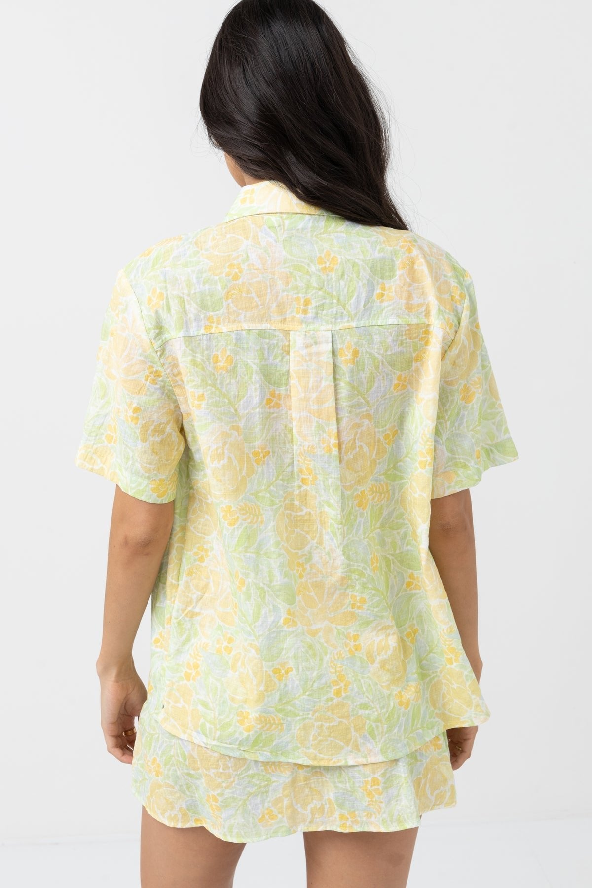 MAGNOLIA FLORAL SHORT SLEEVE SHIRT -Rhythm0723W-FT05-FERN-10