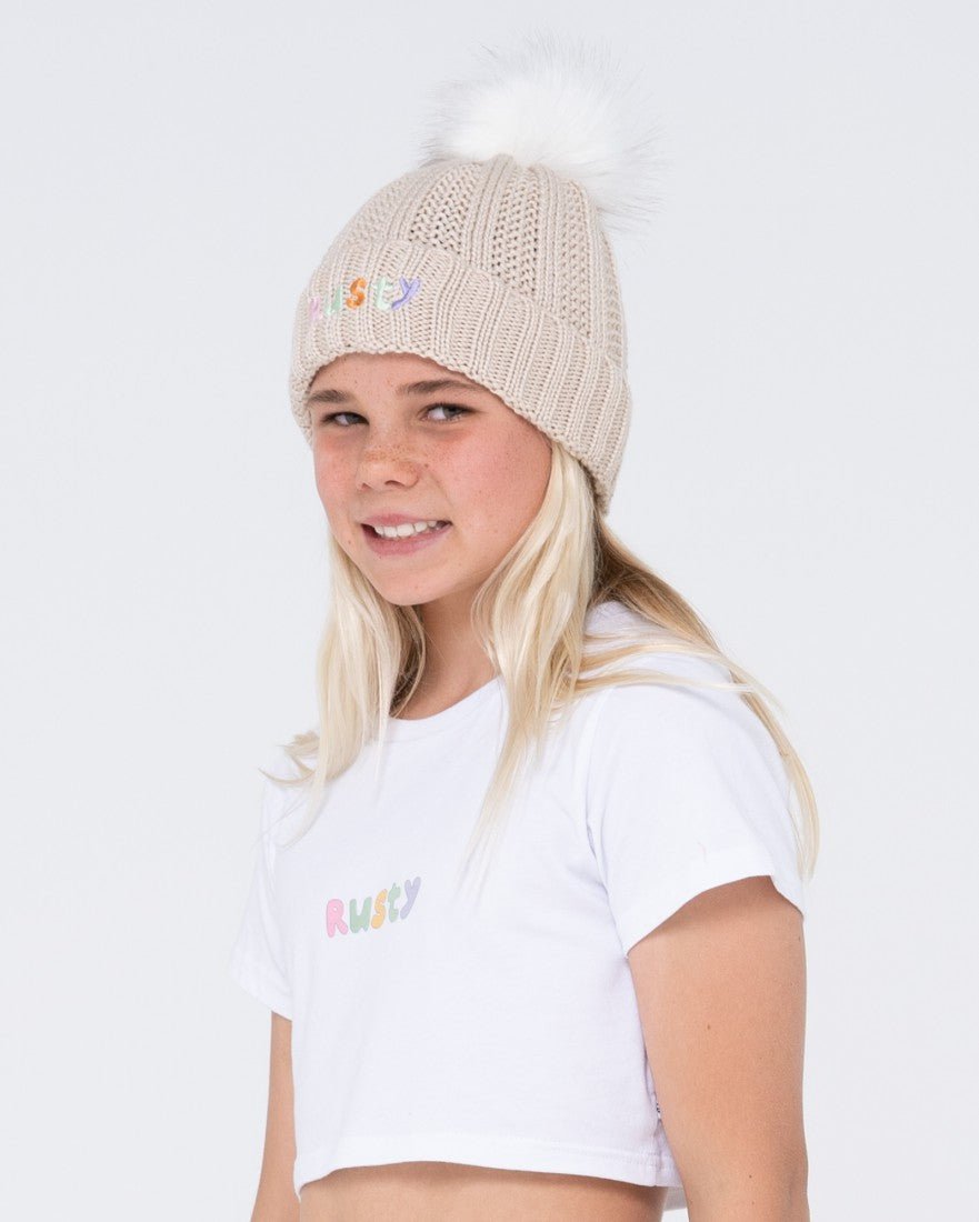 POPPY BEANIE -RustyHBG0007-COCONUT CREAM-GIRL