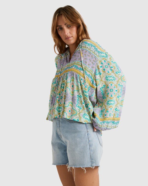 SUMMERSIDE BLOUSE -BillabongUBJWT00214-Salt Crystal-L/12