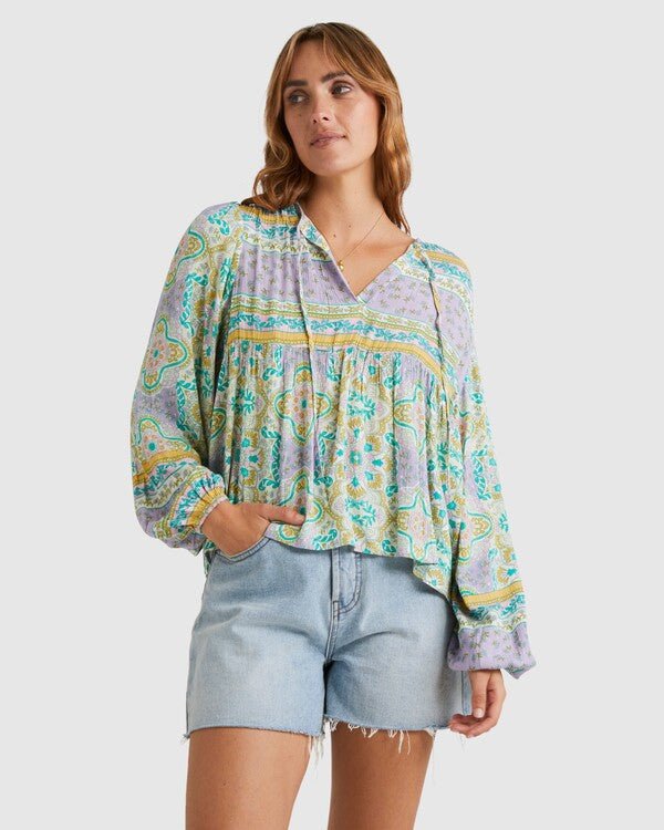 SUMMERSIDE BLOUSE -BillabongUBJWT00214-Salt Crystal-L/12