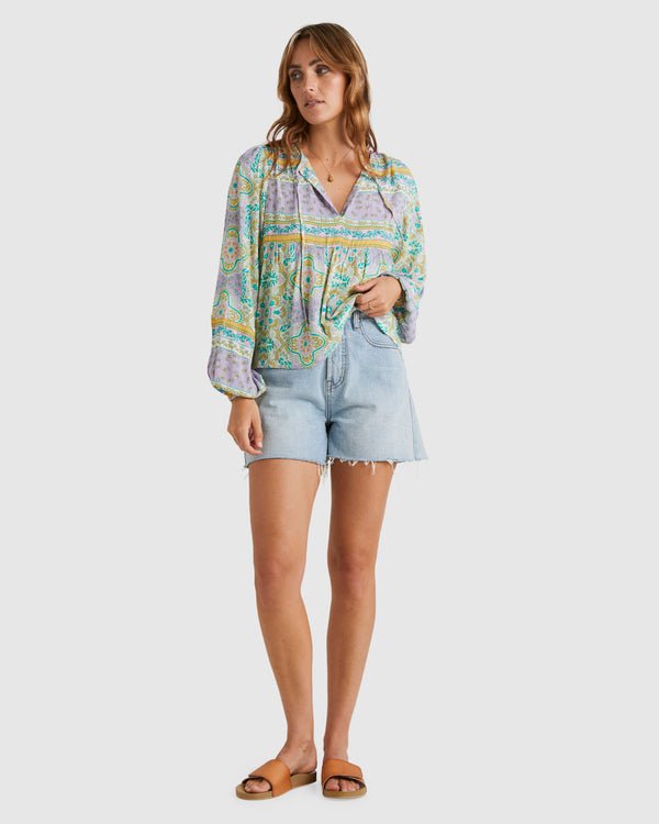SUMMERSIDE BLOUSE -BillabongUBJWT00214-Salt Crystal-L/12