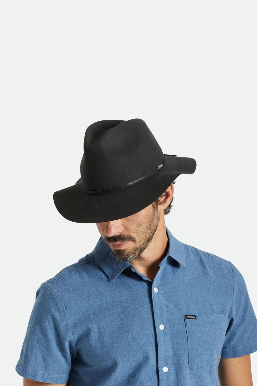 WESLEY PACKABLE FEDORA -Brixton10762-WABLK-XS
