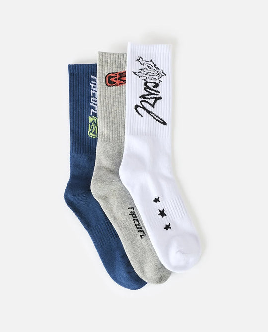 RETRO CREW SOCK 3-PK