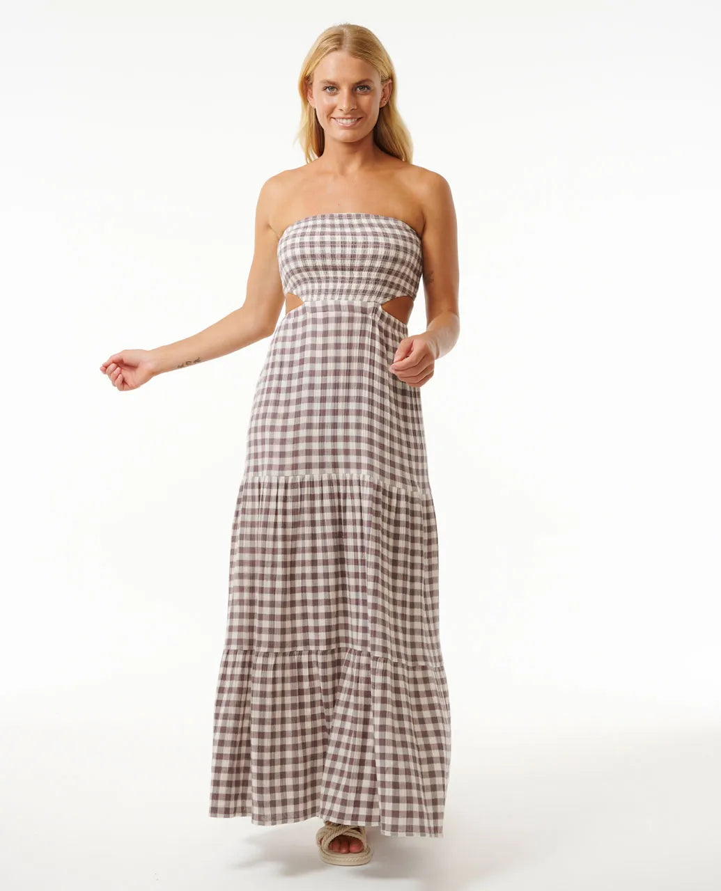 Premium Surf Check Maxi Dress