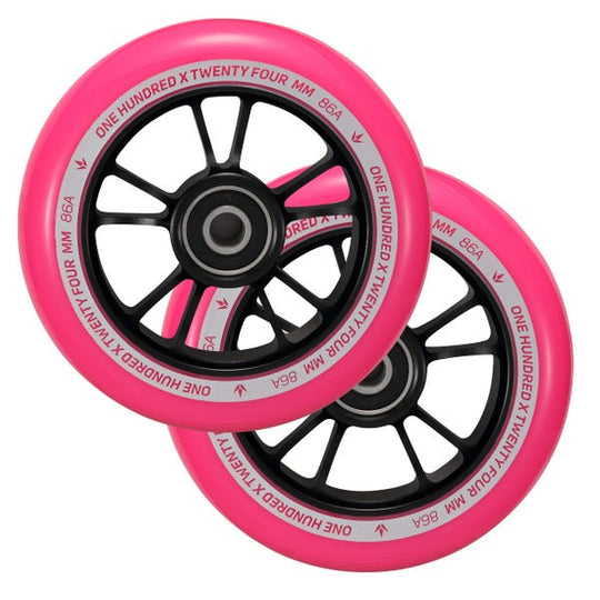 100mm Wheels (Pair) Black / Pink