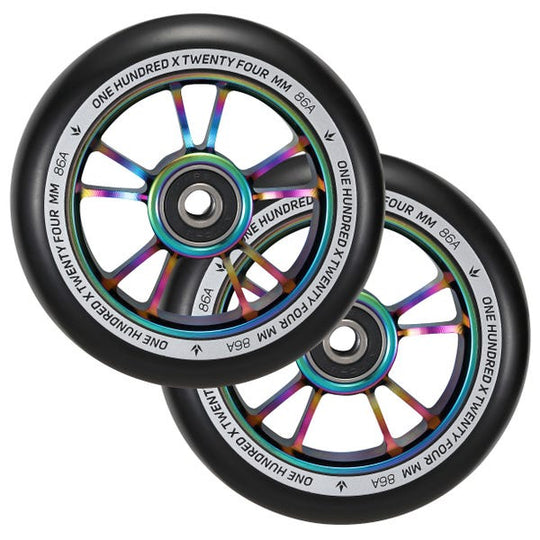 100mm Wheels (Pair) Oil Slick / Black