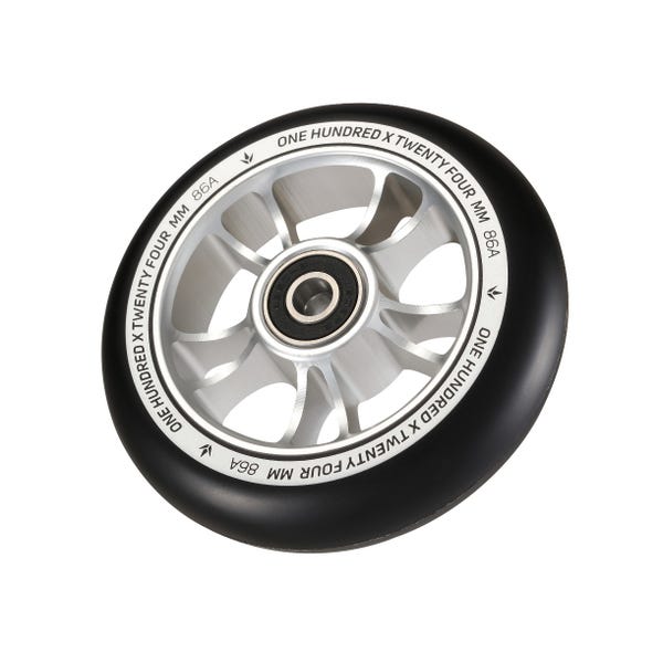 100mm Wheels (pair) SV/BK - EnvyW100SVBKPK-BLACK/SILVER-100MM