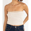 STRIPE STRAPLESS KNIT TOP