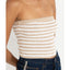 STRIPE STRAPLESS KNIT TOP