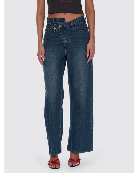 Kai Wrap Mid Rise Baggy Jean