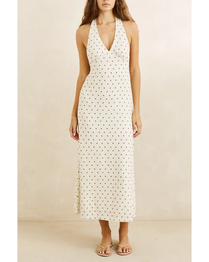 SANDY HALTER NECK MAXI DRESS